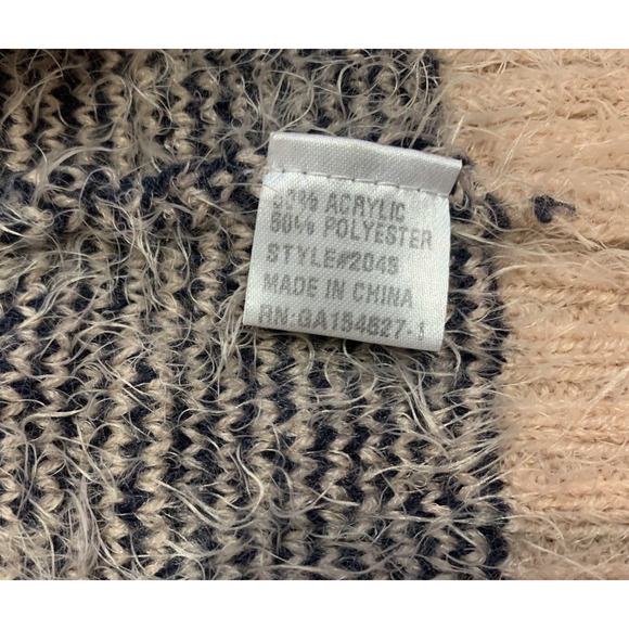 Joh Hoodie Sweater Womens S / M Open Front Long Soft Fuzzy Pink Pattern Cardigan - Picture 14 of 16